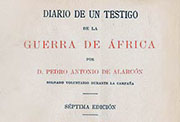 Portada de «Diario de un testigo de la guerra de África», de   Pedro  Antonio de Alarcón, tomo primero, séptima edición, Madrid, 1920.