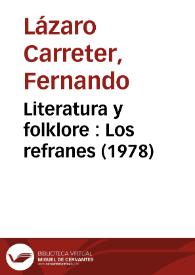 Literatura y folklore : Los refranes (1978)