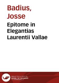 Epitome in Elegantias Laurentii Vallae