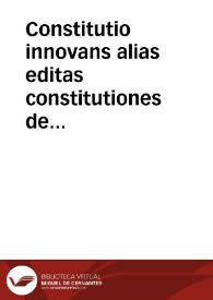 Constitutio innovans alias editas constitutiones de Conceptione Beatissimae Virginis Mariae.