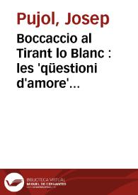 Boccaccio al Tirant lo Blanc : les 'qüestioni d'amore' del Filocolo | Biblioteca Virtual Miguel de Cervantes