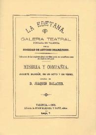 Miseria y compañía : juguete bilingüe en un acto y en verso / original de Joaquín Balader | Biblioteca Virtual Miguel de Cervantes