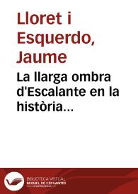 La llarga ombra d'Escalante en la història del teatre valencià / Jaume Lloret i Esquerdo | Biblioteca Virtual Miguel de Cervantes