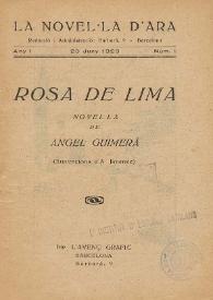 Rosa de Lima : novel·la / de Ángel Guimerá; (ilustracions d'A. Jiménez) | Biblioteca Virtual Miguel de Cervantes