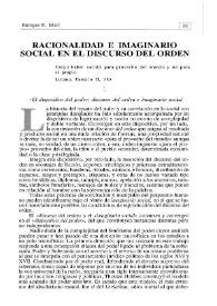 Racionalidad e imaginario social en el discurso del orden | Biblioteca Virtual Miguel de Cervantes
