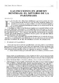 Las ficciones en Jeremy Bentham. El método de la paráfrasis / José Juan Moreso | Biblioteca Virtual Miguel de Cervantes