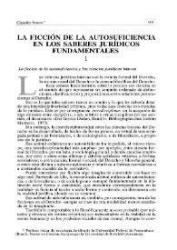 La ficción de la autosuficiencia en los saberes jurídicos fundamentales | Biblioteca Virtual Miguel de Cervantes