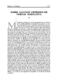 Sobre algunos criterios de verdad normativa | Biblioteca Virtual Miguel de Cervantes