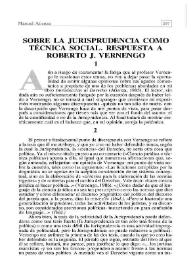Sobre la jurisprudencia como técnica social. Respuesta a Roberto J. Vernengo | Biblioteca Virtual Miguel de Cervantes