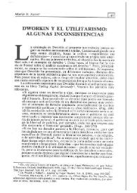 Dworkin y el utilitarismo : algunas inconsistencias / Martín D.Farrell | Biblioteca Virtual Miguel de Cervantes