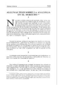 Algunas tesis sobre la analogía en el Derecho / Manuel Atienza | Biblioteca Virtual Miguel de Cervantes