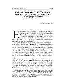 Valor, norma y acción en mis escritos filosóficos. Con un epílogo cartesiano | Biblioteca Virtual Miguel de Cervantes