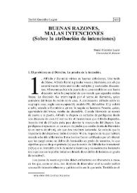 Buenas razones, malas intenciones. (Sobre la atribución de intenciones) | Biblioteca Virtual Miguel de Cervantes