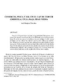 Comercio, pesca y sal en el Cap de Cervera (Orihuela) en la Baja Edad Media | Biblioteca Virtual Miguel de Cervantes