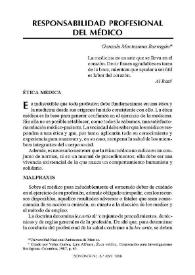 La responsabilidad profesional del médico / Gonzalo Moctezuma Barragán | Biblioteca Virtual Miguel de Cervantes