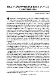 Diez mandamientos para la vida universitaria / Ernesto Garzón Valdés | Biblioteca Virtual Miguel de Cervantes
