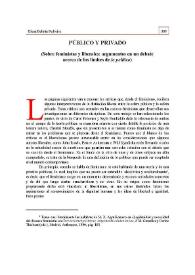 Público y privado : (sobre feministas y liberales: argumentos en un debate acerca de los límites de "lo político") | Biblioteca Virtual Miguel de Cervantes