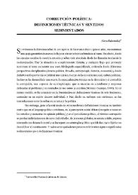 Corrupción política: definiciones técnicas y sentidos sedimentados / Nora Rabotnikof | Biblioteca Virtual Miguel de Cervantes