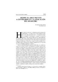 Sobre el argumento a contrario en la aplicación del derecho | Biblioteca Virtual Miguel de Cervantes