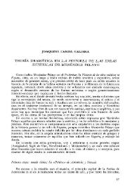 Teoría dramática en la "Historia de las ideas estéticas" de Menéndez Pelayo / Joaquina Canoa Galiana | Biblioteca Virtual Miguel de Cervantes