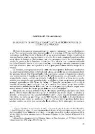 La respuesta de Ortega y Gasset ante las incitaciones de la literatura francesa | Biblioteca Virtual Miguel de Cervantes