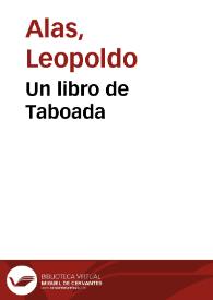 Un libro de Taboada / Leopoldo Alas | Biblioteca Virtual Miguel de Cervantes