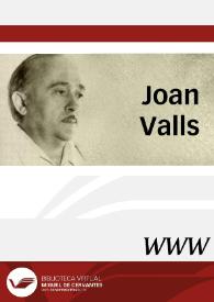 Joan Valls | Biblioteca Virtual Miguel de Cervantes