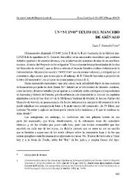 Un "nuevo" texto del Mancebo de Arévalo / Luis F. Bernabé Pons | Biblioteca Virtual Miguel de Cervantes