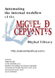 Automating the Workflow of the Miguel de Cervantes Digital Library / Alejandro Bia | Biblioteca Virtual Miguel de Cervantes