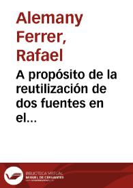 Més informació sobre A propósito de la reutilización de dos fuentes en el Tirant lo Blanc / Rafael Alemany Ferrer