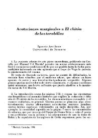 Acotaciones marginales a "El chitón de las tarabillas" / Ignacio Arellano | Biblioteca Virtual Miguel de Cervantes
