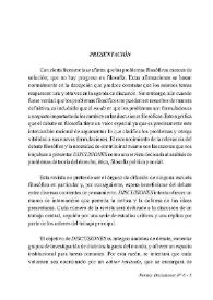 Presentación [Discusiones, núm. 6 (2006)] | Biblioteca Virtual Miguel de Cervantes