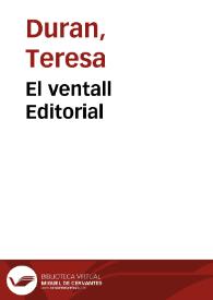 El ventall Editorial / Teresa Duran | Biblioteca Virtual Miguel de Cervantes