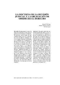 La doctrina de la revisión judicial y la obligación de obedecer al Derecho / Idowu W. William | Biblioteca Virtual Miguel de Cervantes