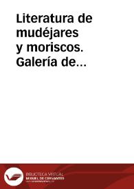 Literatura de mudéjares y moriscos. Galería de Moriscólogos | Biblioteca Virtual Miguel de Cervantes