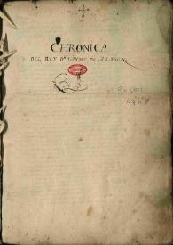 Chronica del rey Don Jayme de Aragon | Biblioteca Virtual Miguel de Cervantes