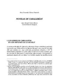 Novelas de caballerías / Juan Manuel Cacho Blecua | Biblioteca Virtual Miguel de Cervantes