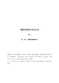 Abecedario andaluz / por A. R. Almodóvar | Biblioteca Virtual Miguel de Cervantes
