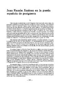 Juan Ramón Jiménez en la poesía española de postguerra / Fanny Rubio | Biblioteca Virtual Miguel de Cervantes