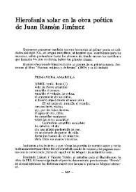 Hierofanía solar en la obra poética de Juan Ramón Jiménez / Emilio Serrano y Sanz | Biblioteca Virtual Miguel de Cervantes