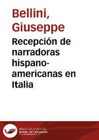 Recepción de narradoras hispano-americanas en Italia / Giuseppe Bellini | Biblioteca Virtual Miguel de Cervantes