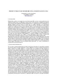 Proyecto para un diccionario de lenguajes especiales en línea / Francisco F. Llanillo Gutiérrez | Biblioteca Virtual Miguel de Cervantes