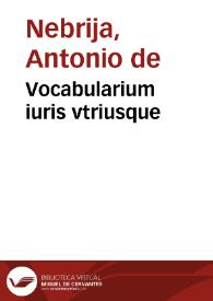 Vocabularium iuris vtriusque | Biblioteca Virtual Miguel de Cervantes