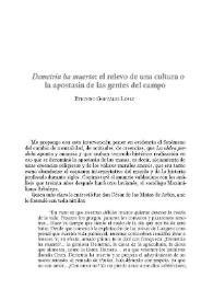 "Demetria ha muerto": el relevo de una cultura o la apostasía de las gentes del campo / Etelvino González López | Biblioteca Virtual Miguel de Cervantes