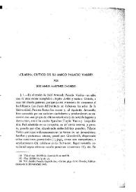 "Clarín", crítico de su amigo Palacio Valdés / por José María Martínez Cachero | Biblioteca Virtual Miguel de Cervantes