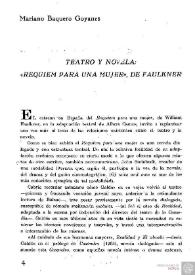 Teatro y novela: "Réquiem para una mujer", de Faulkner / Mariano Baquero Goyanes | Biblioteca Virtual Miguel de Cervantes