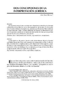 Dos concepciones de la interpretación jurídica / José Juan Moreso | Biblioteca Virtual Miguel de Cervantes