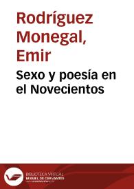 Sexo y poesía en el Novecientos | Biblioteca Virtual Miguel de Cervantes