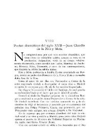 Poetas dramáticos del siglo XVII : Juan Claudio de la Hoz y Mota / Narciso Díaz de Escovar | Biblioteca Virtual Miguel de Cervantes