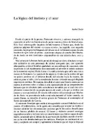 La lógica del instinto y el azar / Isabel Soler | Biblioteca Virtual Miguel de Cervantes